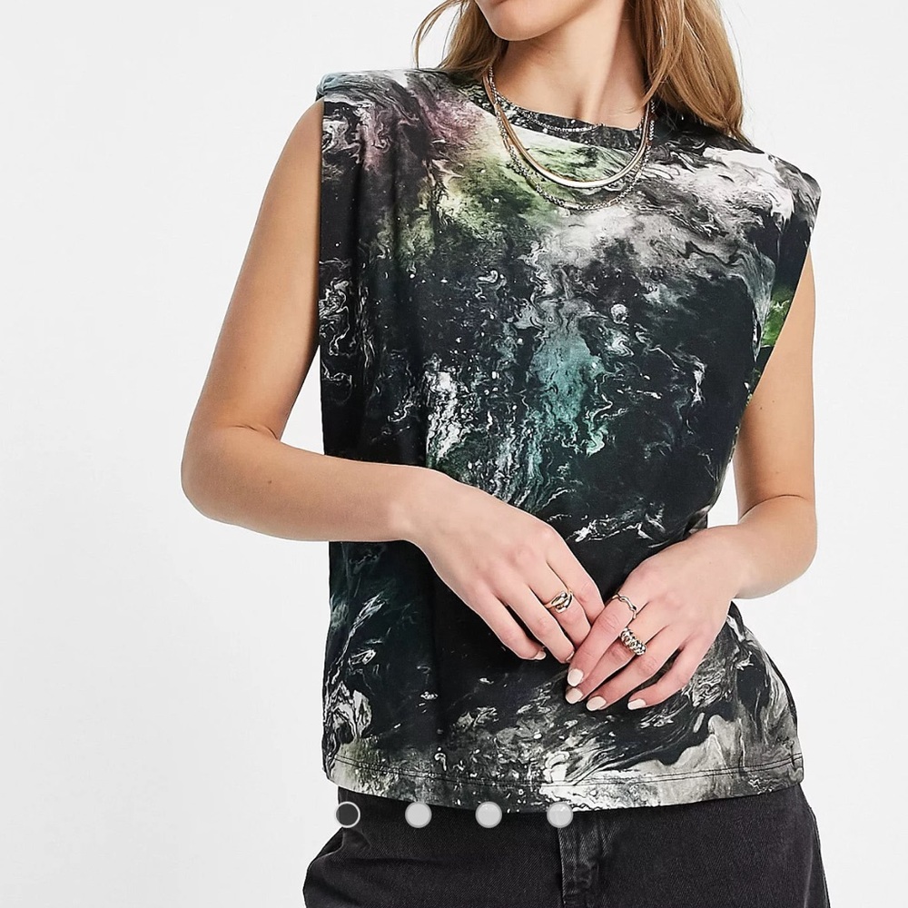 All Saints Multicolor Abstract Women's Top